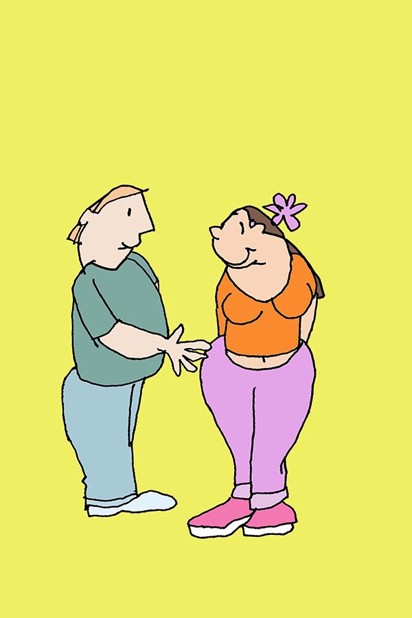 Illustration zweier Kinder, welche sich anfreunden