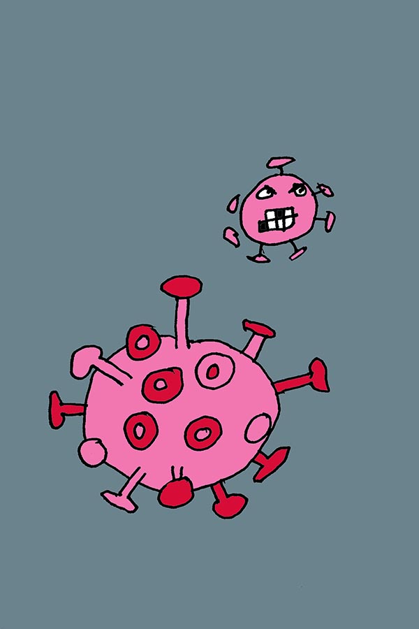 Illustration von zwei Viren