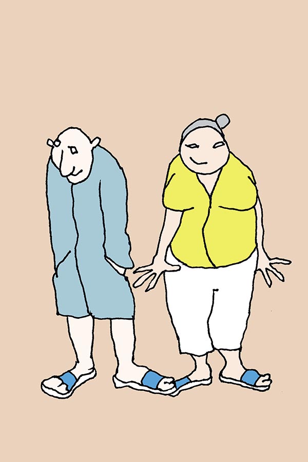 Illustration eines Paares im hohen Alter